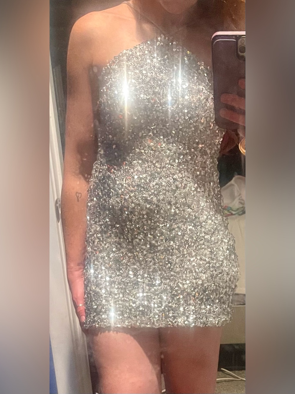 Fashion Nova Silver Sequin Embellished Mini Dress - Picture 2 of 6